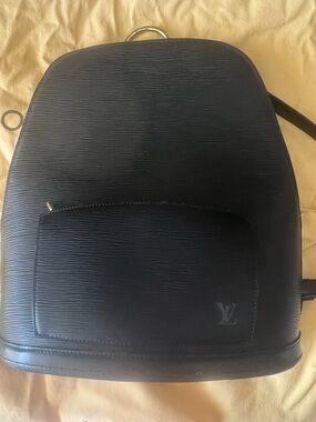 Louis Vuitton Black Epi Leather Backpack with Front Pocket
